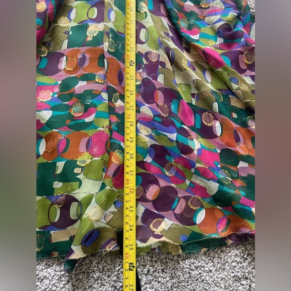 Nicole Miller Collection Multicolor Silk Blend Dress Halter Neck In Size 8 - Picture 12 of 13